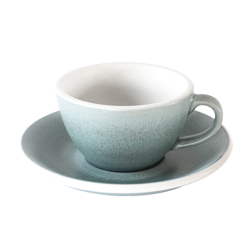 Egg - Set of 1 150ml Flat White Cup and Saucer - Nature Inspired Colours