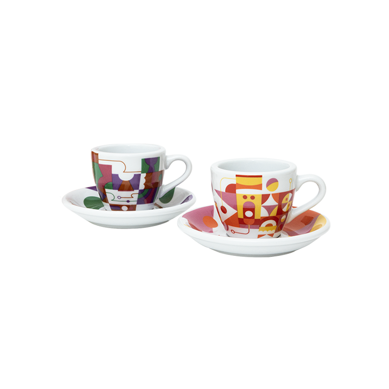 Set of 2 80ml Espresso Cup and Saucer