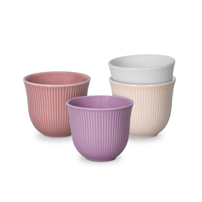 Set of 4 Embossed Tasting Cup (Mauve Morn)