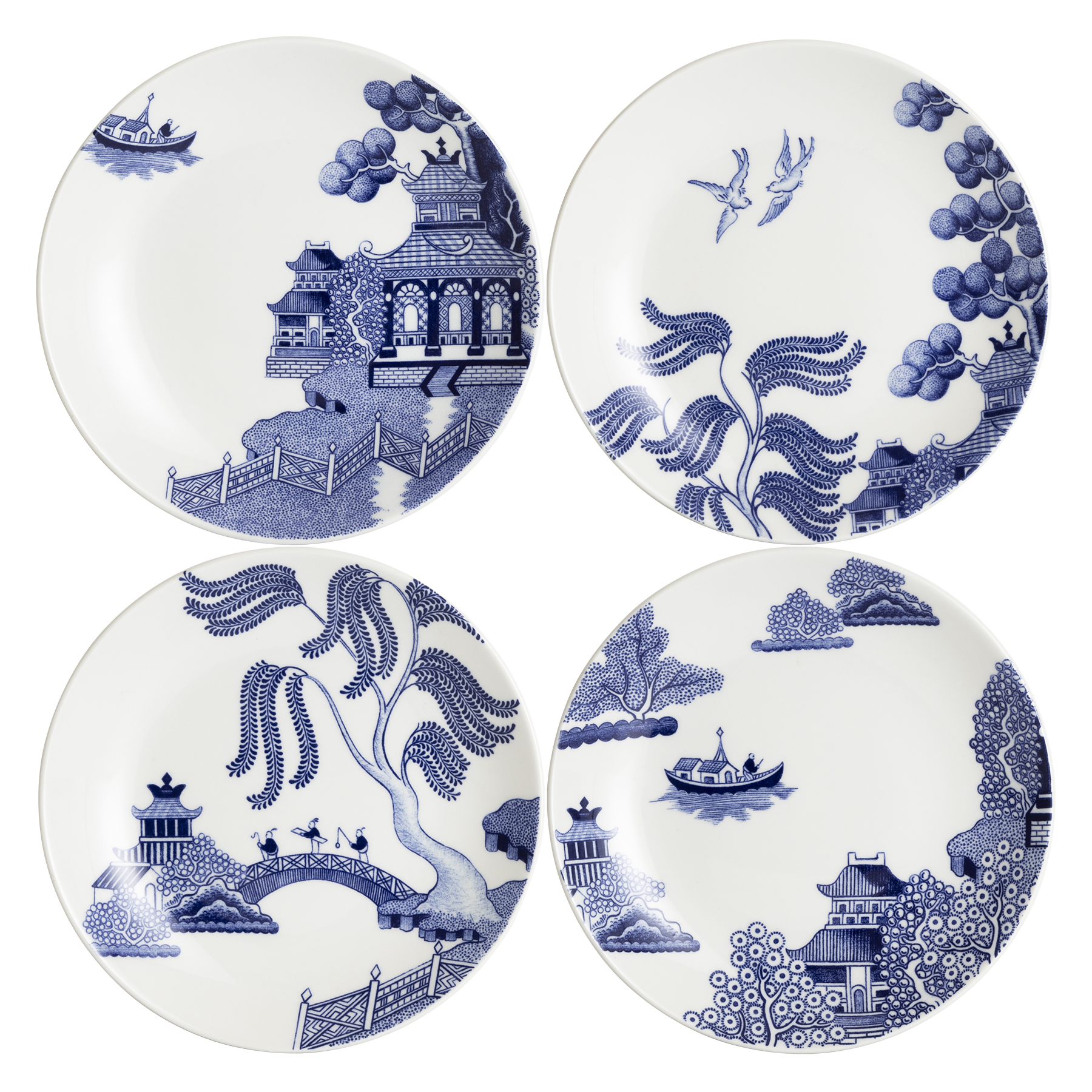 Set of 4 x 21cm Assorted Salad Plates