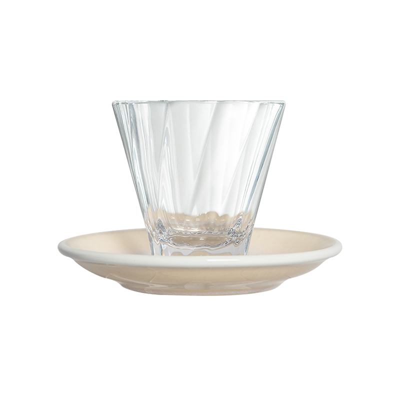 180ml Twisted Cappuccino Glass  and 14.5cm Shared Saucer