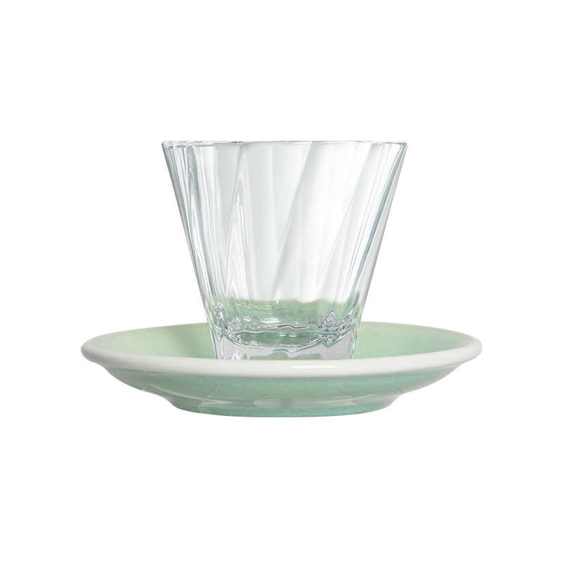 180ml Twisted Cappuccino Glass  and 14.5cm Shared Saucer