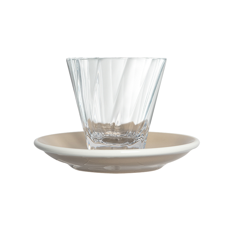 180ml Twisted Cappuccino Glass  and 14.5cm Shared Saucer