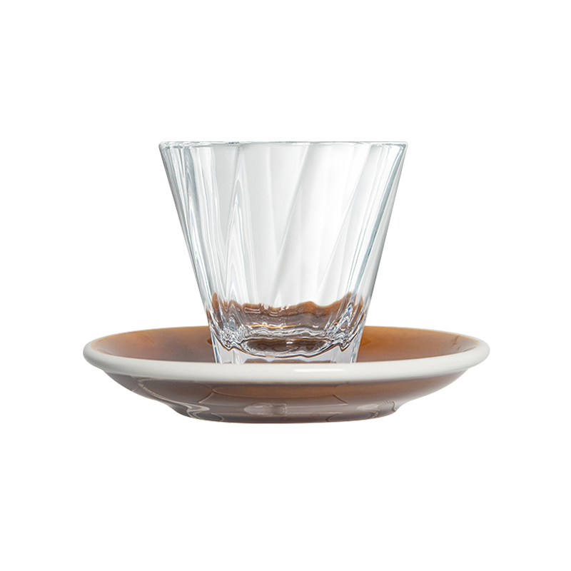 180ml Twisted Cappuccino Glass  and 14.5cm Shared Saucer