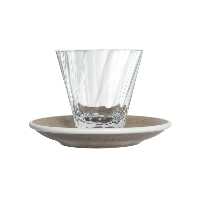 180ml Twisted Cappuccino Glass  and 14.5cm Shared Saucer