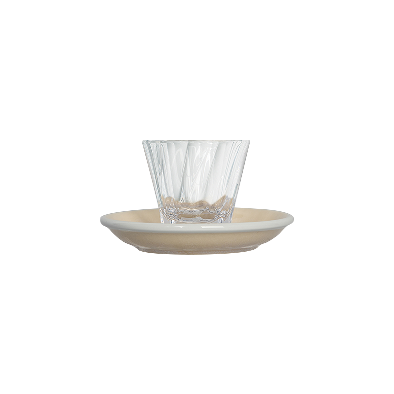 70ml Twisted Espresso Glass  and 11.5cm Espresso Saucer