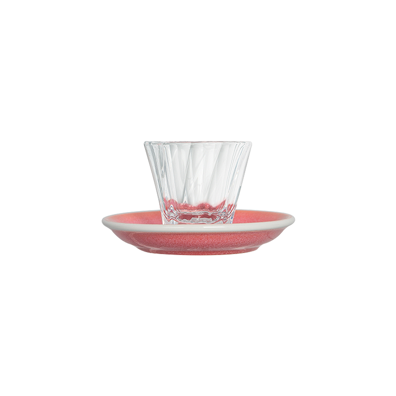 70ml Twisted Espresso Glass  and 11.5cm Espresso Saucer