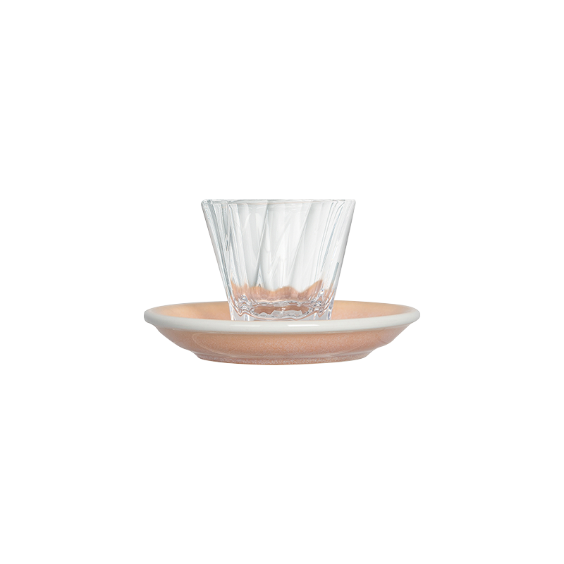 70ml Twisted Espresso Glass  and 11.5cm Espresso Saucer