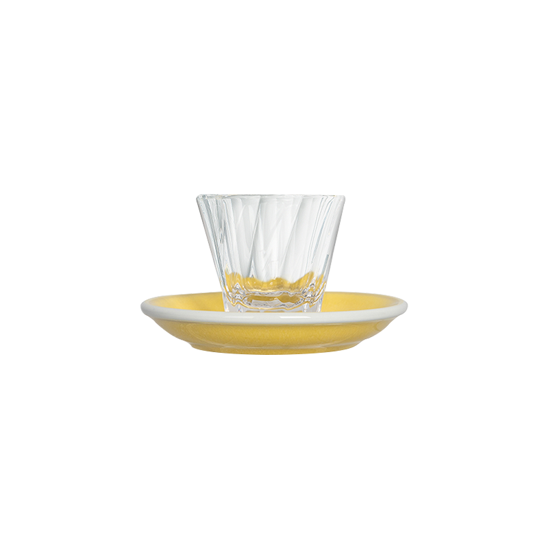 70ml Twisted Espresso Glass  and 11.5cm Espresso Saucer