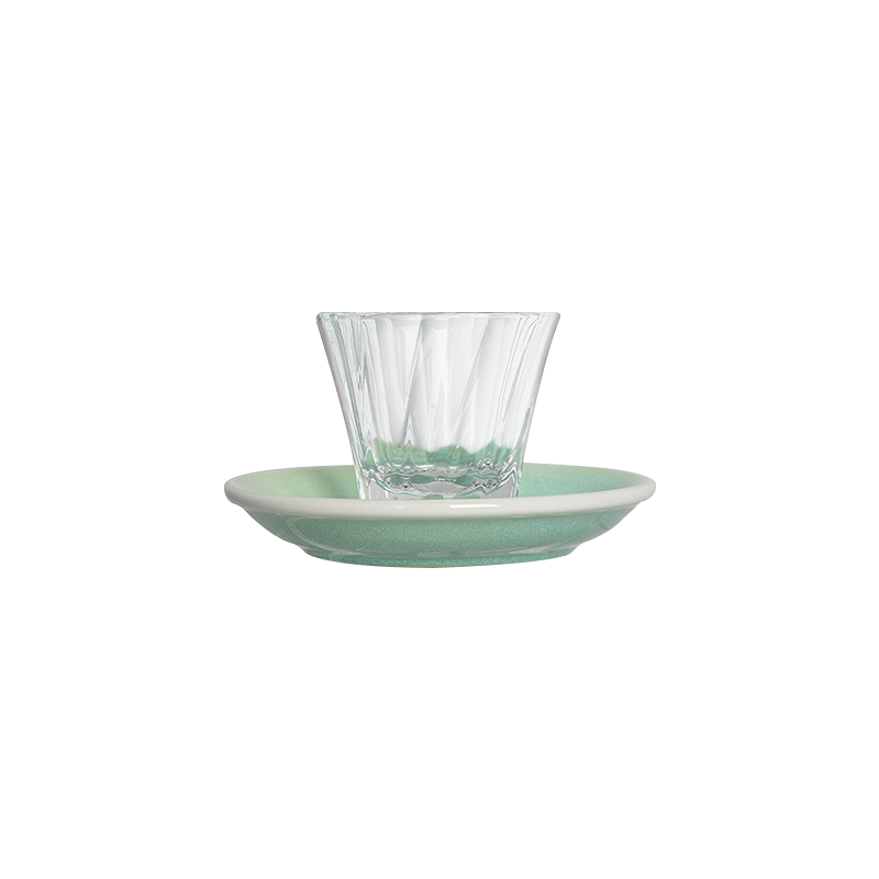 70ml Twisted Espresso Glass  and 11.5cm Espresso Saucer