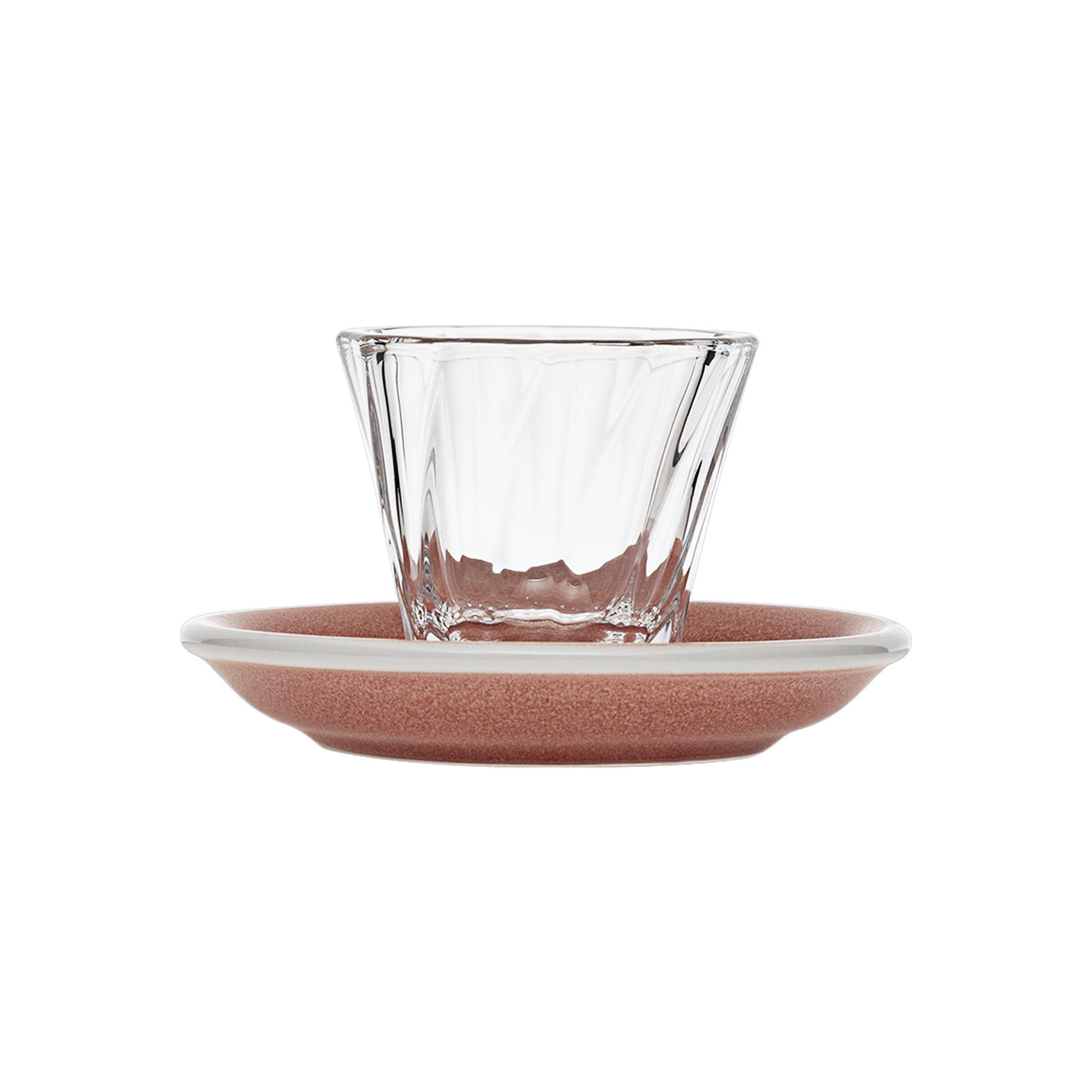 70ml Twisted Espresso Glass  and 11.5cm Espresso Saucer