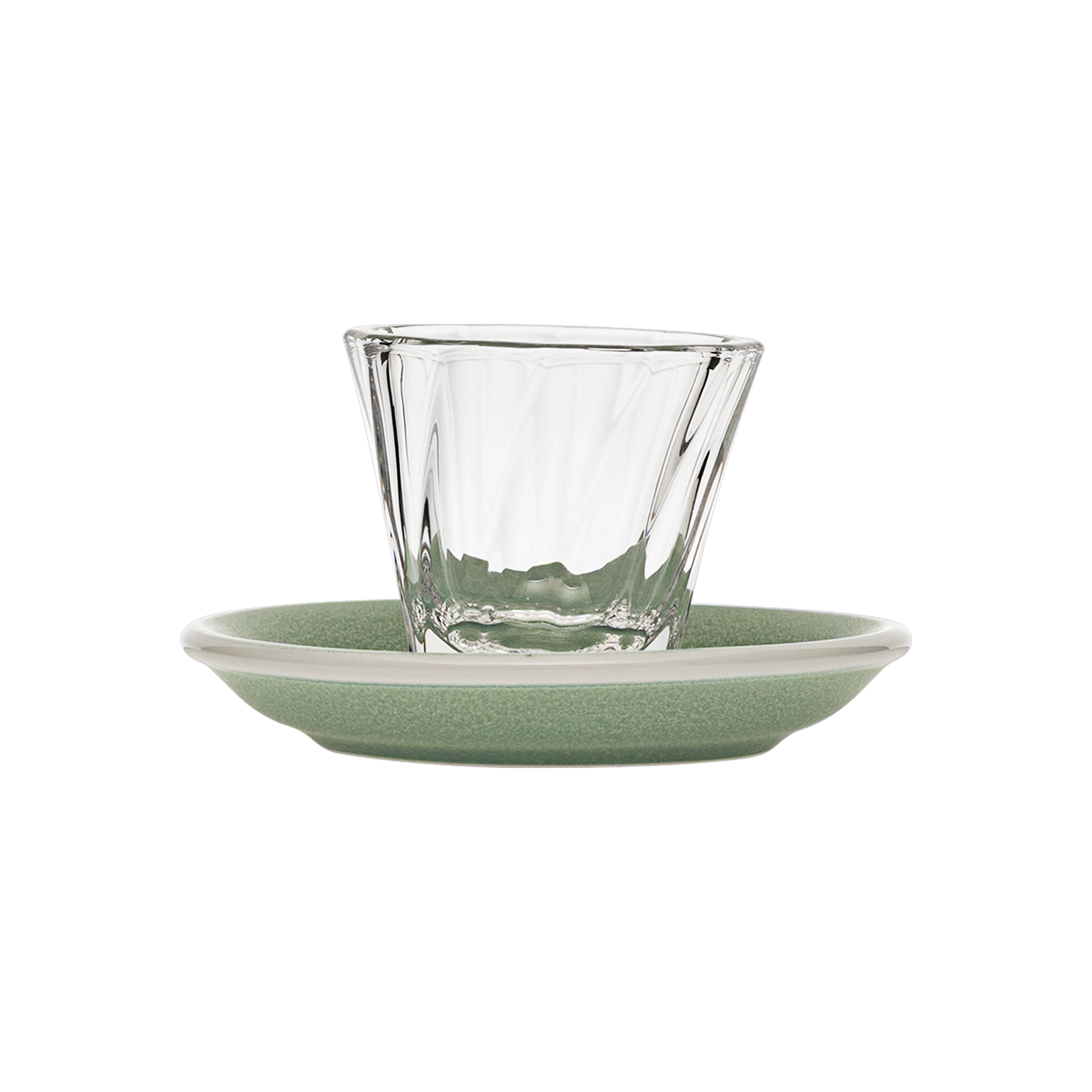 70ml Twisted Espresso Glass  and 11.5cm Espresso Saucer