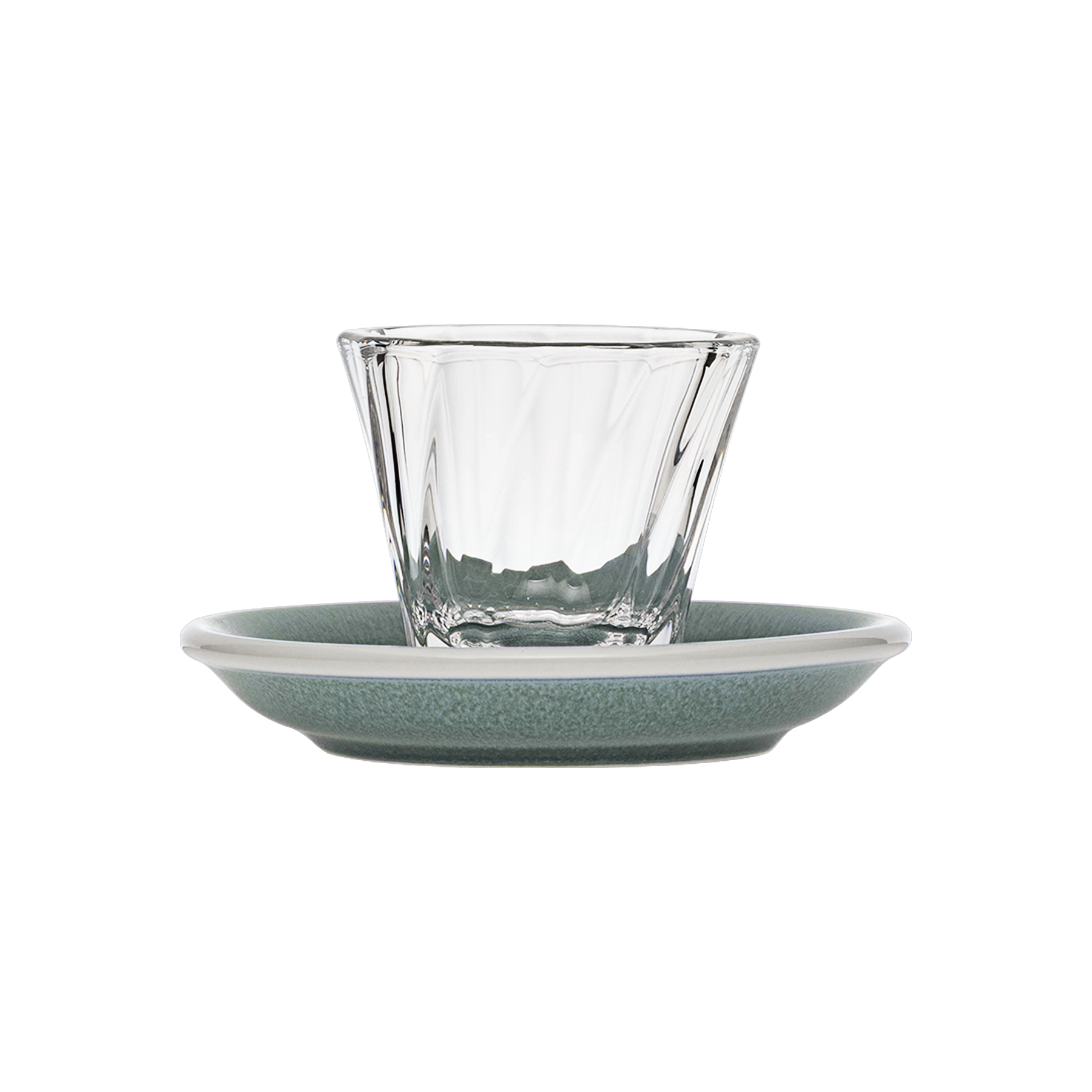 70ml Twisted Espresso Glass  and 11.5cm Espresso Saucer