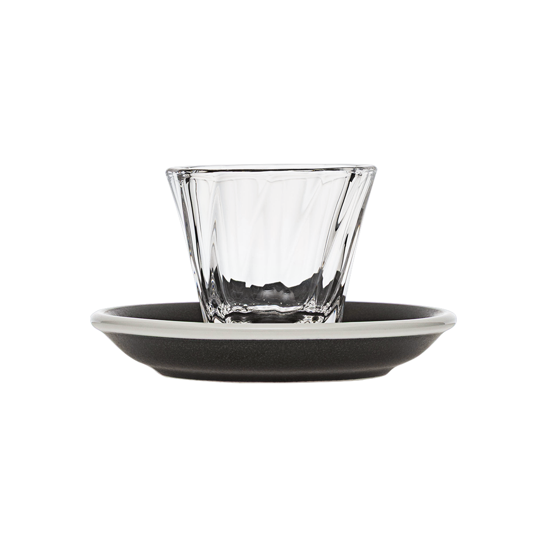 70ml Twisted Espresso Glass  and 11.5cm Espresso Saucer