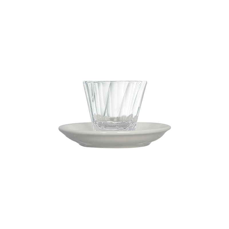 70ml Twisted Espresso Glass  and 11.5cm Espresso Saucer