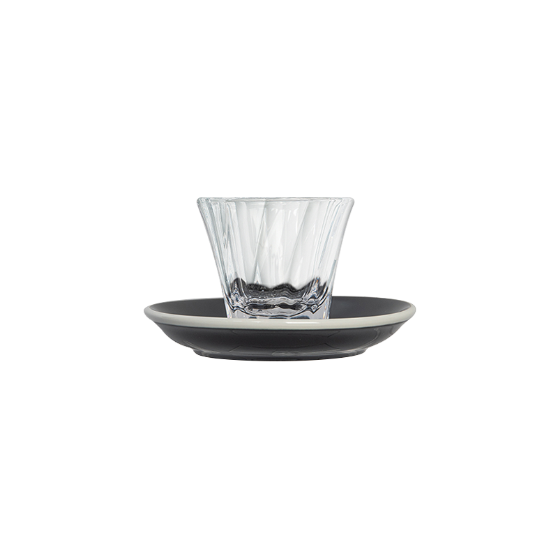 70ml Twisted Espresso Glass  and 11.5cm Espresso Saucer