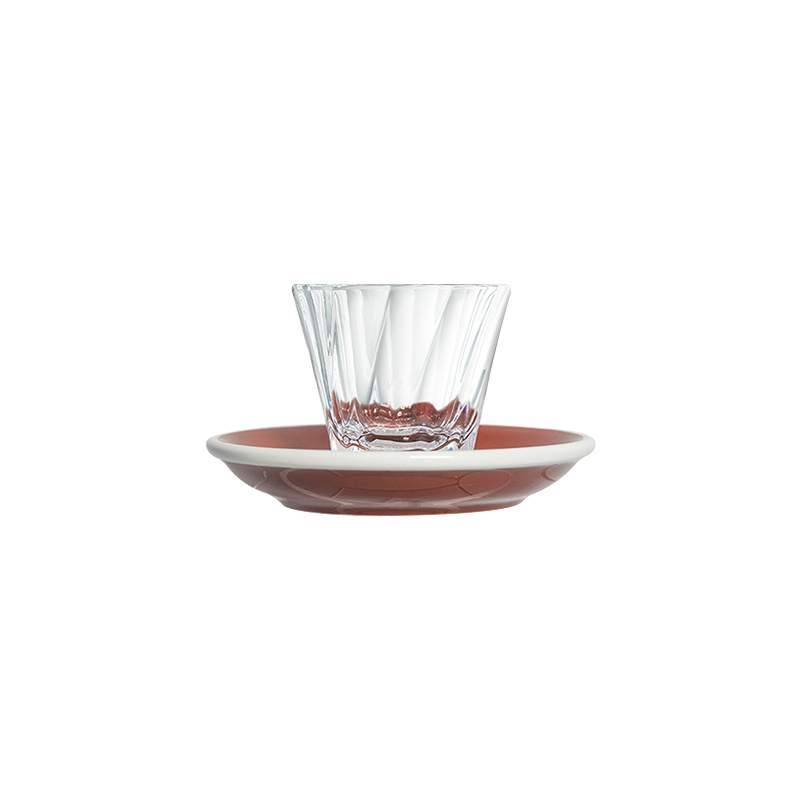 70ml Twisted Espresso Glass  and 11.5cm Espresso Saucer