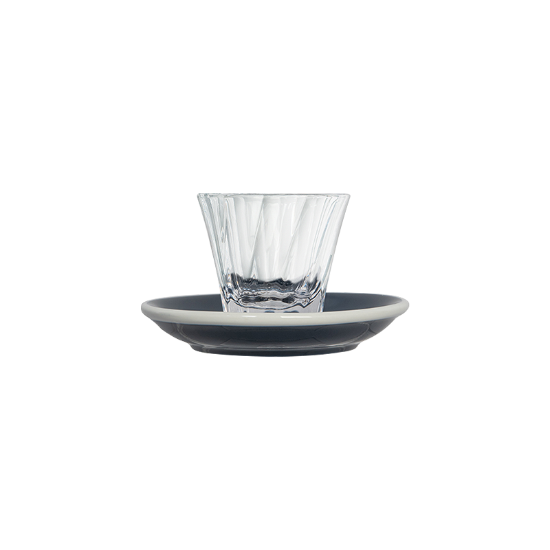 70ml Twisted Espresso Glass  and 11.5cm Espresso Saucer