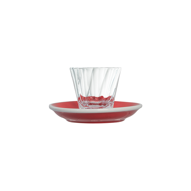 70ml Twisted Espresso Glass  and 11.5cm Espresso Saucer