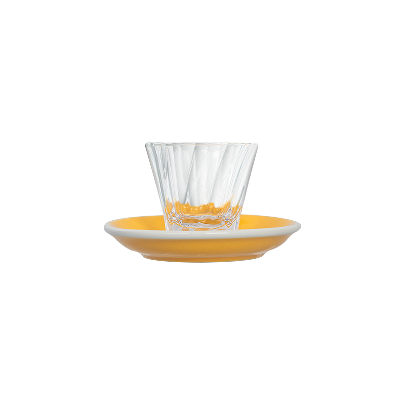 70ml Twisted Espresso Glass  and 11.5cm Espresso Saucer