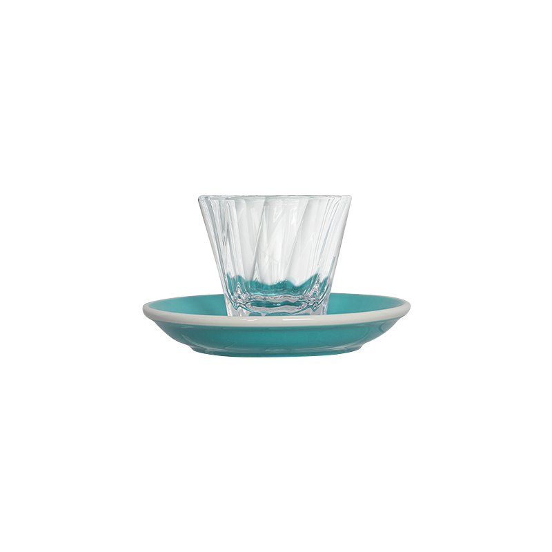 70ml Twisted Espresso Glass  and 11.5cm Espresso Saucer