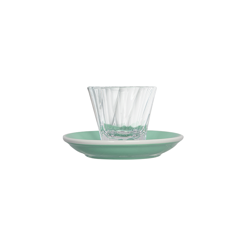 70ml Twisted Espresso Glass  and 11.5cm Espresso Saucer