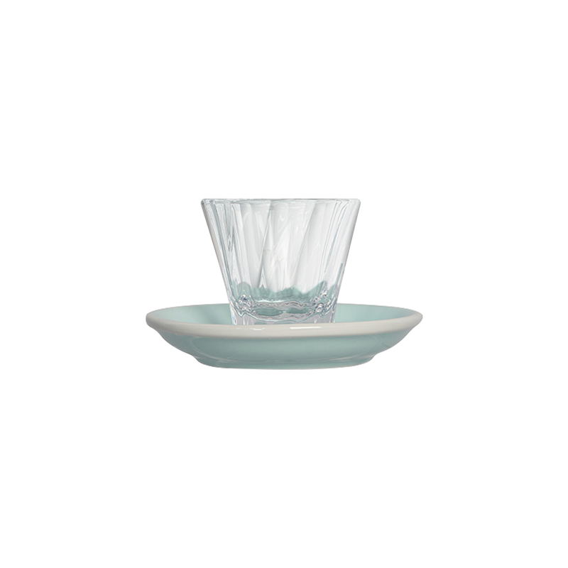 70ml Twisted Espresso Glass  and 11.5cm Espresso Saucer