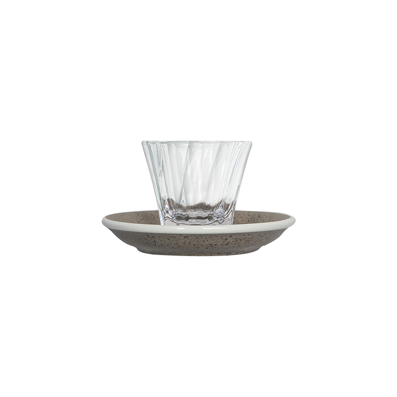 70ml Twisted Espresso Glass  and 11.5cm Espresso Saucer