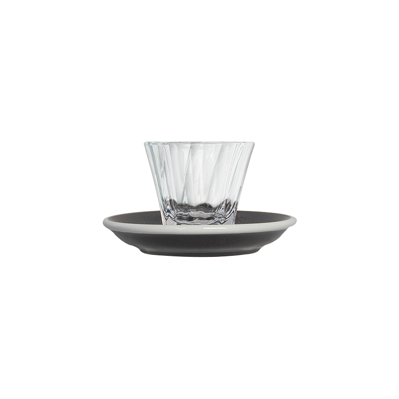 70ml Twisted Espresso Glass  and 11.5cm Espresso Saucer