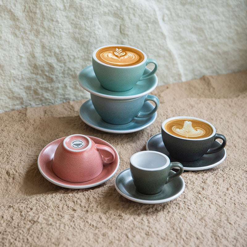 Egg - Set of 1 300ml Cafe Latte Cup and Saucer - Nature Inspired Colours -  by Loveramics