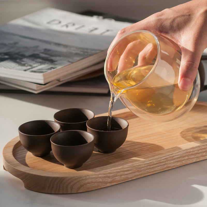 Line Textured Glass Fair Cup — tea