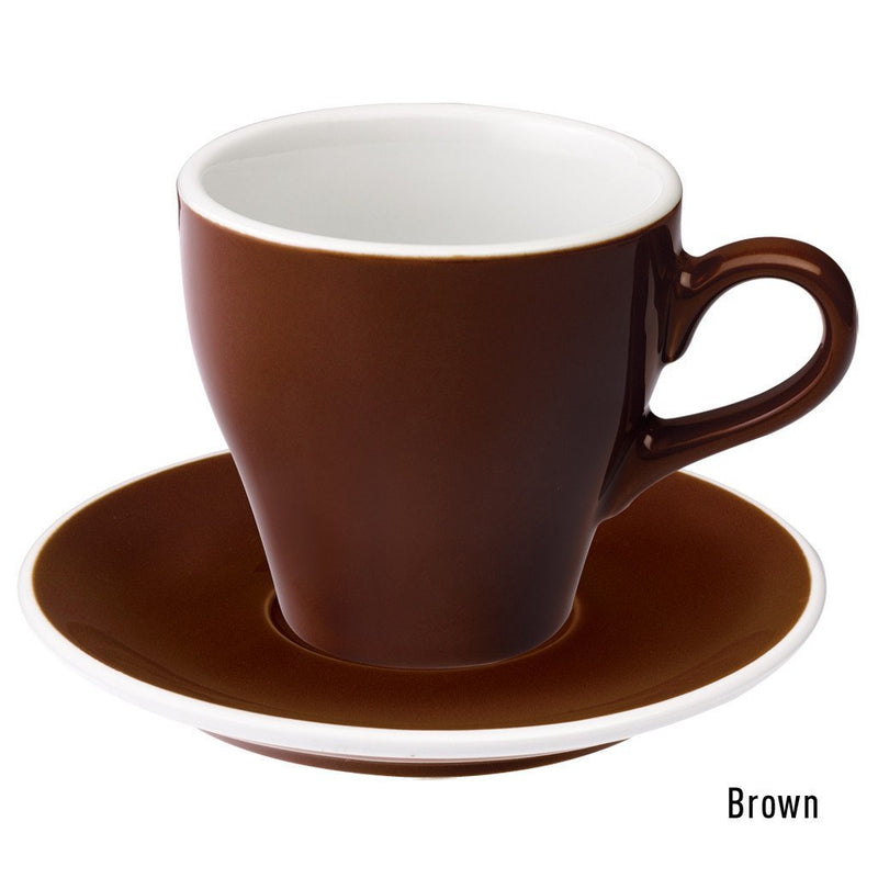 Espresso Cup and Saucer - White/brown - Home All