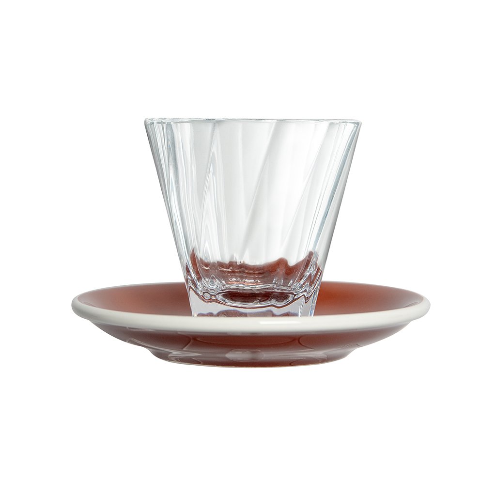 Urban Glass 180ml Twisted Cappuccino Glass (Clear) & 14.5cm Saucer
