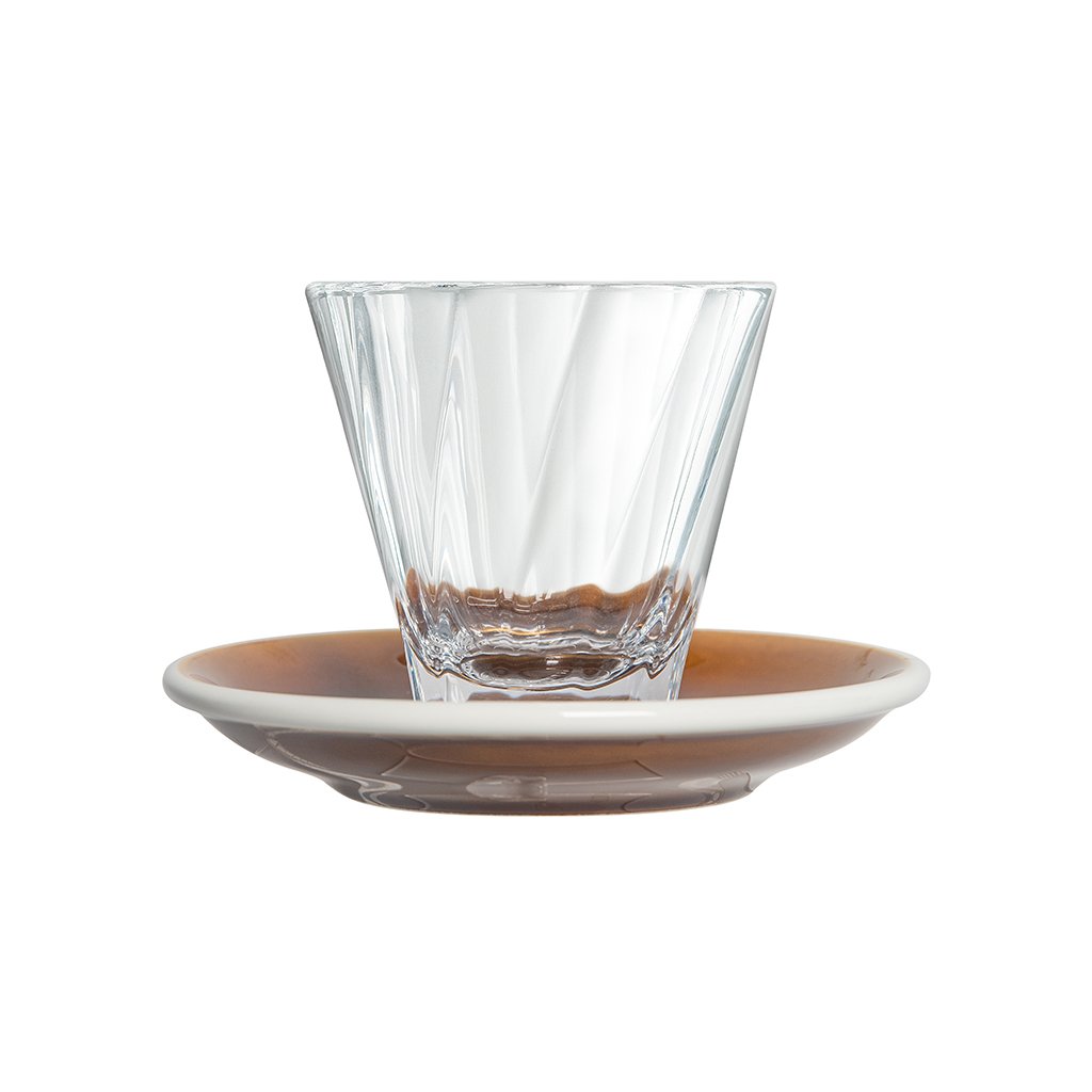 Urban Glass 180ml Twisted Cappuccino Glass (Clear) & 14.5cm Saucer