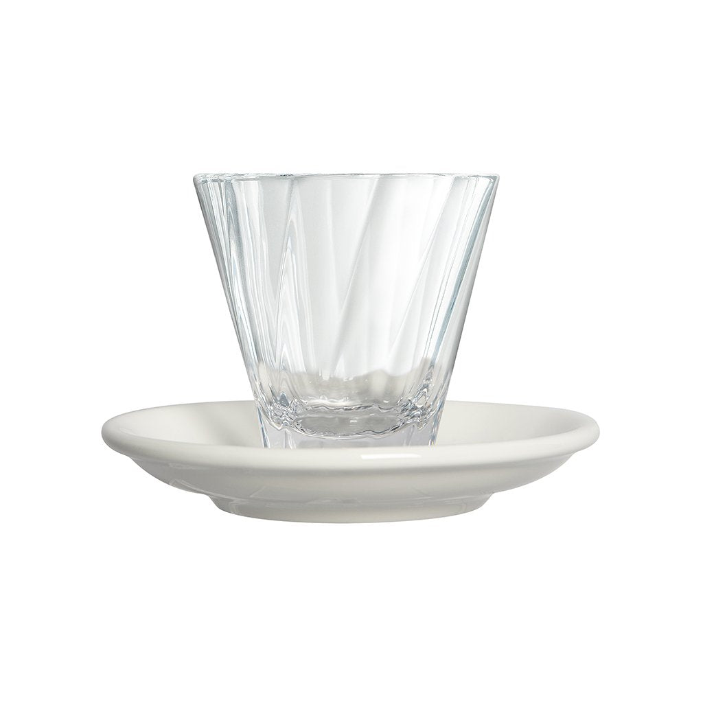 Urban Glass 180ml Twisted Cappuccino Glass (Clear) & 14.5cm Saucer