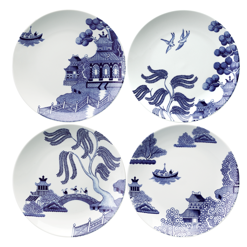 Set of 4 x 21cm Assorted Salad Plates