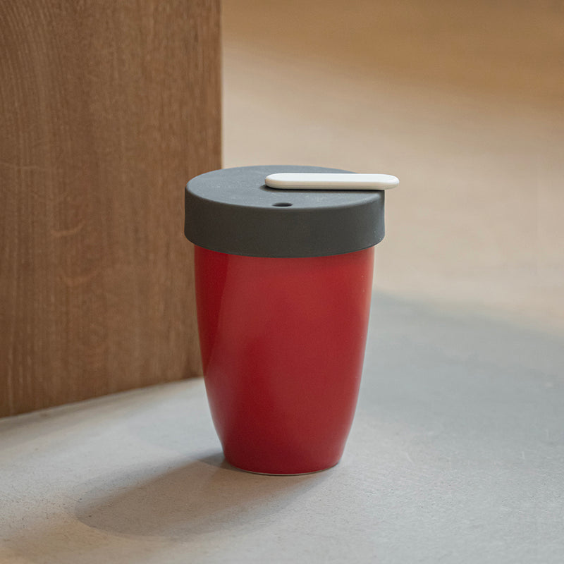 Vacuum Mug Drinking Cup Sturdy Eco-friendly Material Cup Easy to Carry for  Women Men Daily Use Deep Red Plastic 
